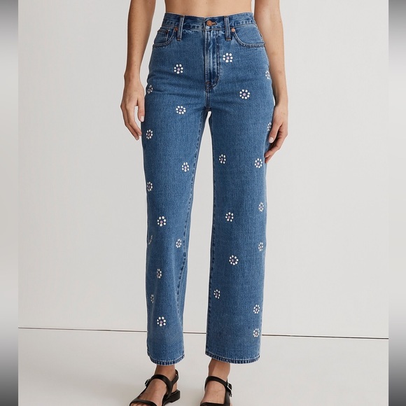 Madewell “perfect vintage crop” floral print jeans NWT 24 - Picture 6 of 9